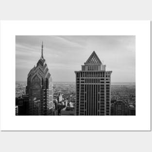 Black and White Philly Skyline Photo Posters and Art